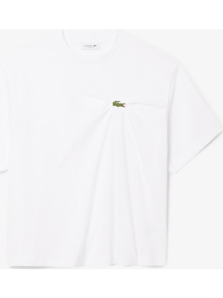 T-shirt γυναικείο Lacoste Oversized Draped Jersey White