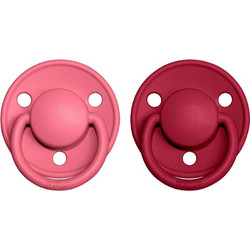 BIBS de Lux Πιπίλες Καουτσούκ 0m+ Coral Ruby 2τμχ
