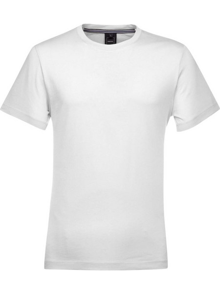 GEOX M T-SHIRT λαιμοκοψη λευκο ελαφρύ ύφασμα 100% Βαμβάκι Κανονική εφαρμογή