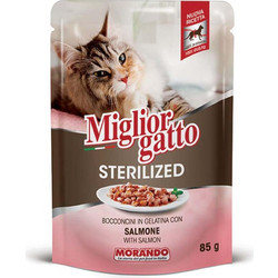 Morando Miglior Gatto Adult Sterilised Chucks with Salmon in Jelly 85gr
