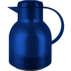 Emsa Jug Quick Press Translucent Κανάτα Θερμός Πλαστικό 1lt Μπλε με Λαβή