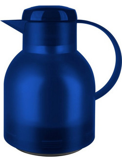 Emsa Jug Quick Press Translucent Κανάτα Θερμός Πλαστικό 1lt Μπλε με Λαβή