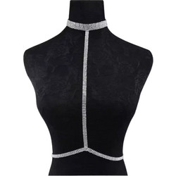 Ghetto Rhinestone Body Chain Necklaces Choker Waist Chain Silver