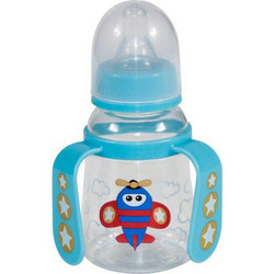 Lorelli Πλαστικό Μπιμπερό με Θηλή Σιλικόνης 0m+ Blue Plane 125ml 1020065-1