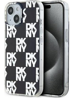 DKNY IML Checkered Mono Pattern Case Θήκη Σιλικόνης για iPhone 15 Μαύρο
