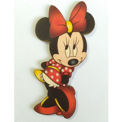 Minnie 11 εκτύπωση σε ξύλο - 10εκ ,2 τεμάχια με βάση, Όχι τρύπα