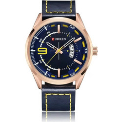 Curren Ανδρικό Ρολόι με Μπλε Δερμάτινο Λουράκι 8295 Blue