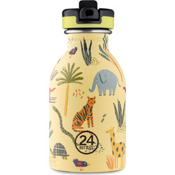 24Bottles Jungle Friends Παιδικό Μπουκάλι Θερμός Ανοξείδωτο BPA Free με Καλαμάκι Κίτρινο 250ml