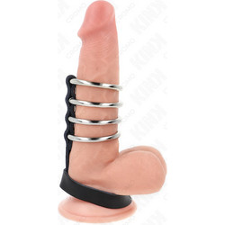 Kink 4 Metal Penis Rings 3.8cm to 1.5cm Δαχτυλίδι Πέους Μαύρο Ασημί