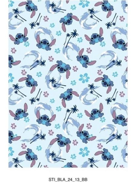 Disney Aloha Stitch Κουβέρτα Κούνιας Fleece Ciel 110x150cm