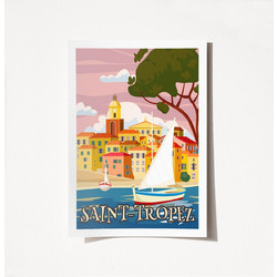 Poster A3 Saint Tropez - 2008 Multicolor