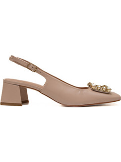 Zinda 3134 Block Heel Slingbacks Nude