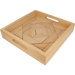 Ξύλινος δίσκος με puzzle 30x30x6cm