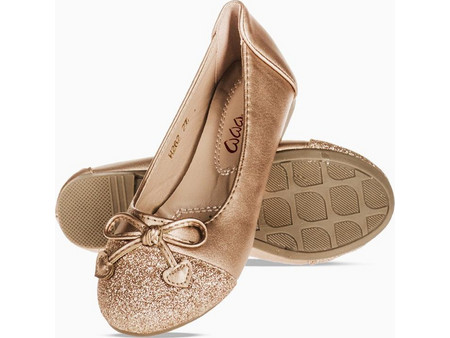 Μπαλαρίνες με glitter στο μπροστά μέρος 330.H262-L CHAMPAGNE