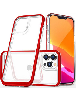 Hurtel Clear 3in1 Back Cover Red (iPhone 14 Pro)
