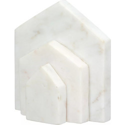 Βιβλιοθήκη Σπίτι Μαρμάρινο Μπεζ Λευκό 11X5X12Cm 11X5X12Cm
