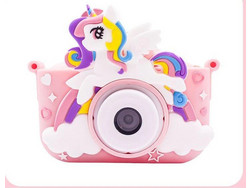 Pink Unicorn Motifs Cute Kids Digital Camera - κάμερα HD