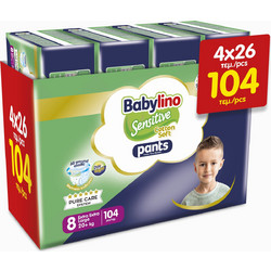 Babylino Sensitive Cotton Soft Pants Πάνες Βρακάκι No8 20kg+ 104τμχ