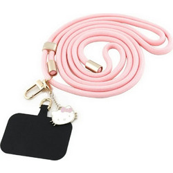 Hello Kitty Patch & Kitty Head Charm Universal Phone Lanyard - Pink - (Hel000167-0)