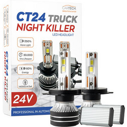 CARTECH ΖΕΥΓΟΣ ΛΑΜΠΕΣ LED CT24 H4 140W V-TRUCK 24V NIGHT KILLER CARTECH