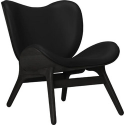Πολυθρόνα A Conversation Piece Hope Leather 5102C5501-12 70x83x83cm Black Oak Black