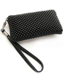 VOLTE-TEL ΘΗΚΗ ΠΟΥΓΚΙ-ΠΟΡΤΟΦΟΛΙ ZIPPER ΜΕ ΠΕΡΛΕΣ V301 BLACK