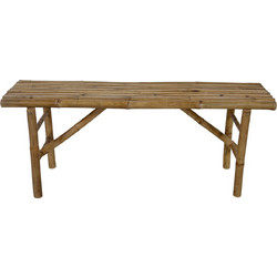 Πτυσσόμενο Παγκάκι Lesli Living από Ξύλο Bamboo, με μήκος 120cm - Απόχρωση Ξύλου 41292
