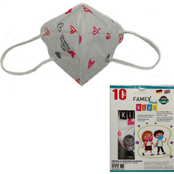 Famex Kids FFP2 NR Particle Filtering Half Mask Hearts 1τμχ