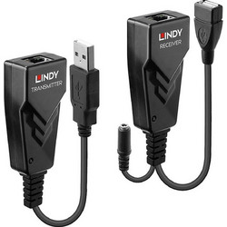 Extender USB 2.0 Lindy με καλώδιο UTP (42674) - Cat.6 - USB 2.0 F/M - 100m - Black 42674