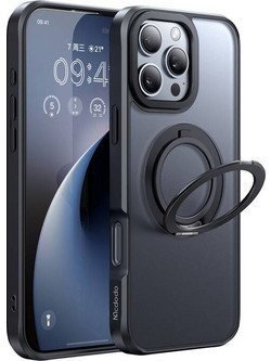 McDodo PC-4932 MagSafe case for iPhone 16 Pro with stand (black)