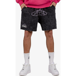 Grimey Ανδρική Βερμούδα Υφασμάτινη Μαύρη GSS173-WASHED