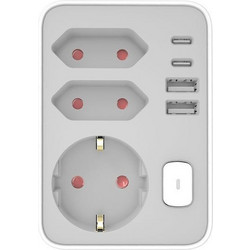 ΠΟΛΥΠΡΙΖΟ 3 ΘΕΣΕΩΝ ΜΕ 1 USB-A KAI 1 USB-C ΓΑΛΛΙΑΣ +ΔΙΑΚΟΠΤΗΣ TECHNIK TPA33