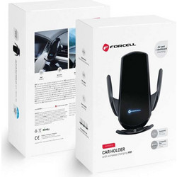 Forcell HS1 - Βάση Στήριξης Κινητού με Υποστήριξη Ασύρματης Φόρτισης 15W και Αυτόματο Κλείσιμο σε Μαύρο Χρώμα