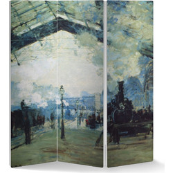 Παραβάν Oscar Claude Monet Ο σιδηροδρομικός σταθμός του Saint Lazare στο Παρίσι! - 80X180 εκ. (ΔΙΦΥΛΛΟ )