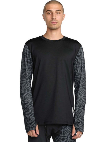 VOLCOM V-SCIENCE CREW BASE LAYER TOP BLACK CHARCOAL
