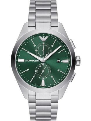 Emporio Armani Claudio Ανδρικό Ρολόι Χρονογράφος με Ασημί Μεταλλικό Μπρασελέ AR11480