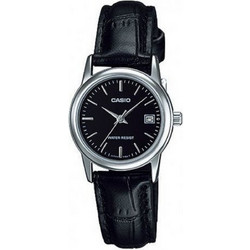 Casio Γυναικείο Ρολόι με Μαύρο Δερμάτινο Λουράκι LTP-V002L-1A