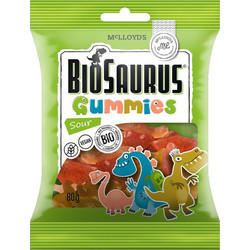 Ζελεδάκια Sour Biosaurus vegan - McLLOYDS - 80gr