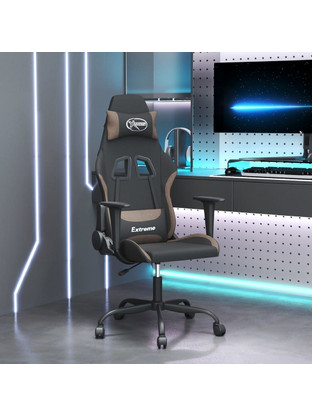 vidaXL Καρέκλα Gaming Δερματίνης με Ρυθμιζόμενα Μπράτσα Μαύρη Καφέ 3143713