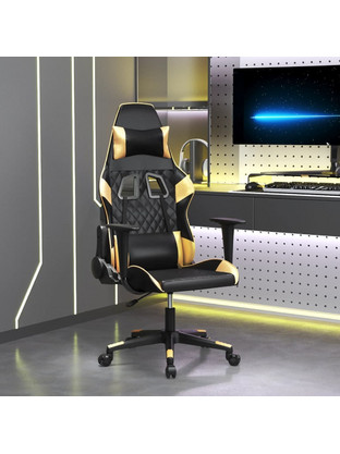 vidaXL 345513 Καρέκλα Gaming Δερματίνης με Ρυθμιζόμενα Μπράτσα
