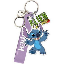 Διακάκης Μπρελόκ Disney Stitch Σιλικόνης με Κρίκο & Γαντζάκι 000565671