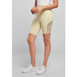 Urban Classics Lace Inset Γυναικείο Κολάν Ποδηλατικό Ψηλόμεσο Κίτρινο TB4790