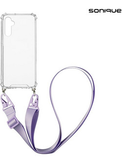 Sonique Armor Clear Θήκη Σιλικόνης με Strap Samsung Galaxy A14 4G / Galaxy A14 5G Lilac