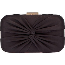 Τσαντάκι clutch από ύφασμα σατέν με σxέδιο φιόγκο 20x12x4cm σε xρώμα μαύρο