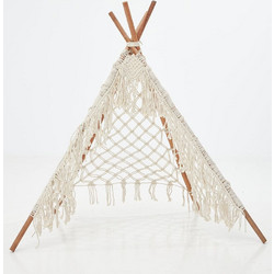 Boho Μακραμέ Διακοσμητική Τέντα Teepee Hale 122x122cm Natural