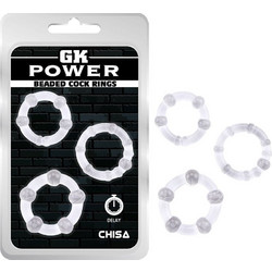 Chisa Novelties GK Power Beaded Cock Rings Σετ Ελαστικά Δαχτυλίδια Πέους Σιλικόνης Διαφανή 3τμχ
