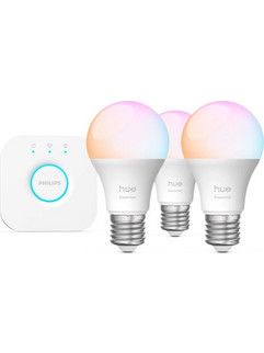 Philips 'Hue White and Colour Ambiance Essential starter kit' Hue Bridge + Essential A60 (E27 / 806 lumen / 8W / 3-pack)