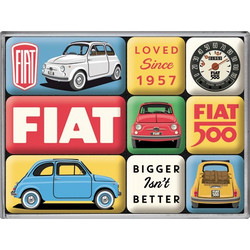 Nostalgic Μεταλλικά Μαγνητάκια (Σετ 9 τεμαχίων) Fiat 500 - Loved Since 1957