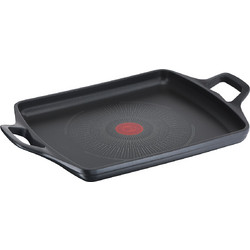 Tefal Robusto Αντικολλητική Πλάκα Ψησίματος με Αλουμινίου Λεία Επιφάνεια 26x32εκ