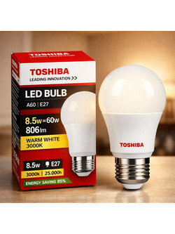 Λαμπτήρας Toshiba led n_std a60 e27 8.5w 3000k